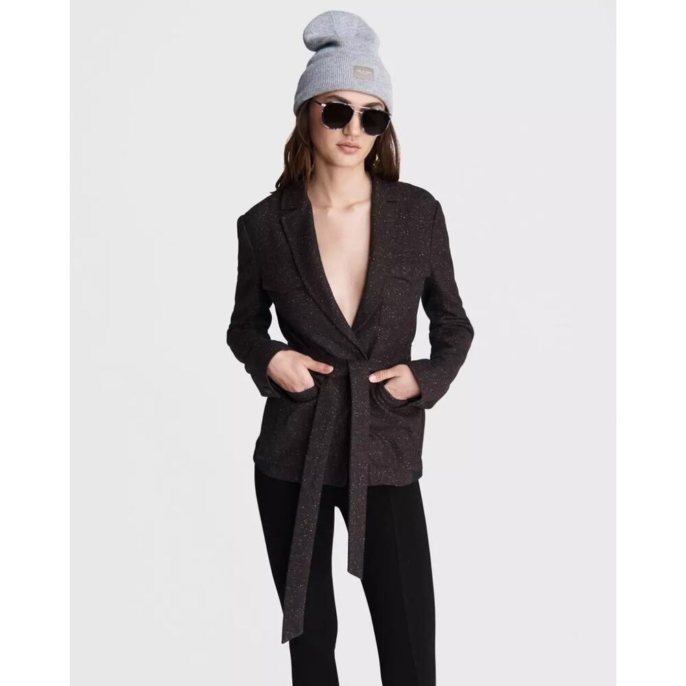 Rag & Bone Vera Donegal Wool Blend Burgundy Blazer Jacket NEW Size 8